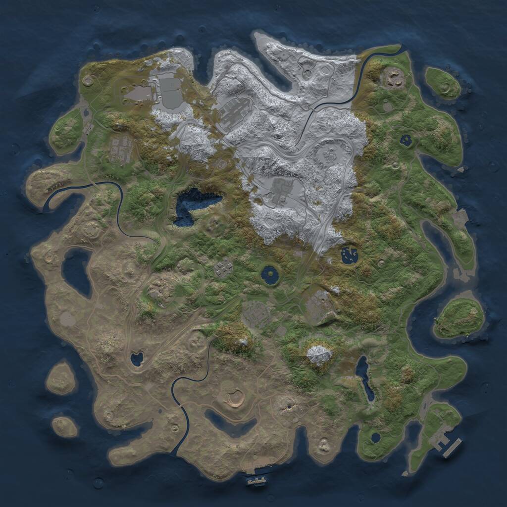 Rust Map: Procedural Map, Size: 4300, Seed: 1213402122, 17 Monuments