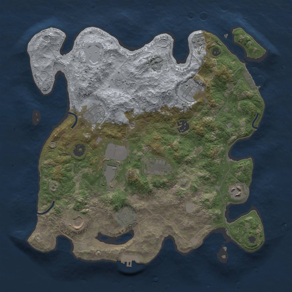 Rust Map: Procedural Map, Size: 3500, Seed: 5032284, 18 Monuments