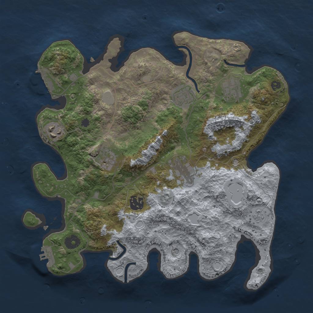 Rust Map: Procedural Map, Size: 3200, Seed: 72495, 13 Monuments