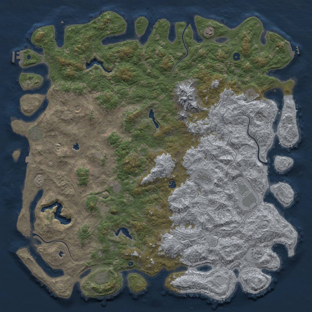 Rust Map: Procedural Map, Size: 6000, Seed: 9508136, 17 Monuments