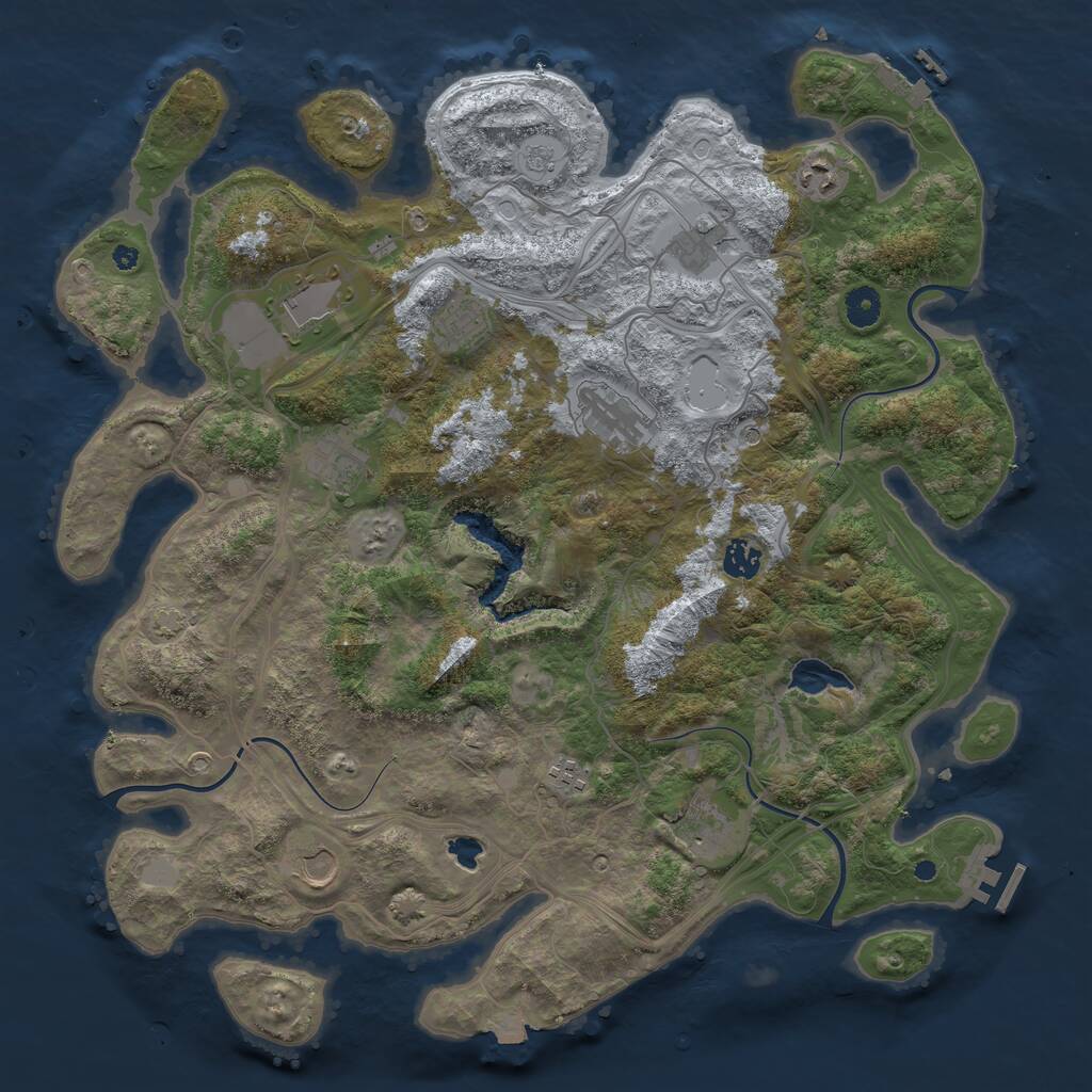 Rust Map: Procedural Map, Size: 4250, Seed: 370095338, 16 Monuments