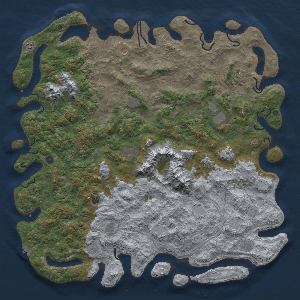 Rust Map: Procedural Map, Size: 6000, Seed: 764736, 20 Monuments