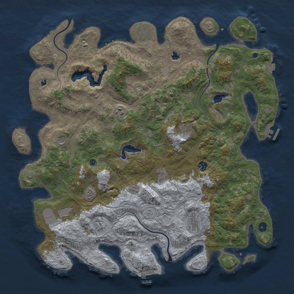 Rust Map: Procedural Map, Size: 4800, Seed: 1003197002, 16 Monuments