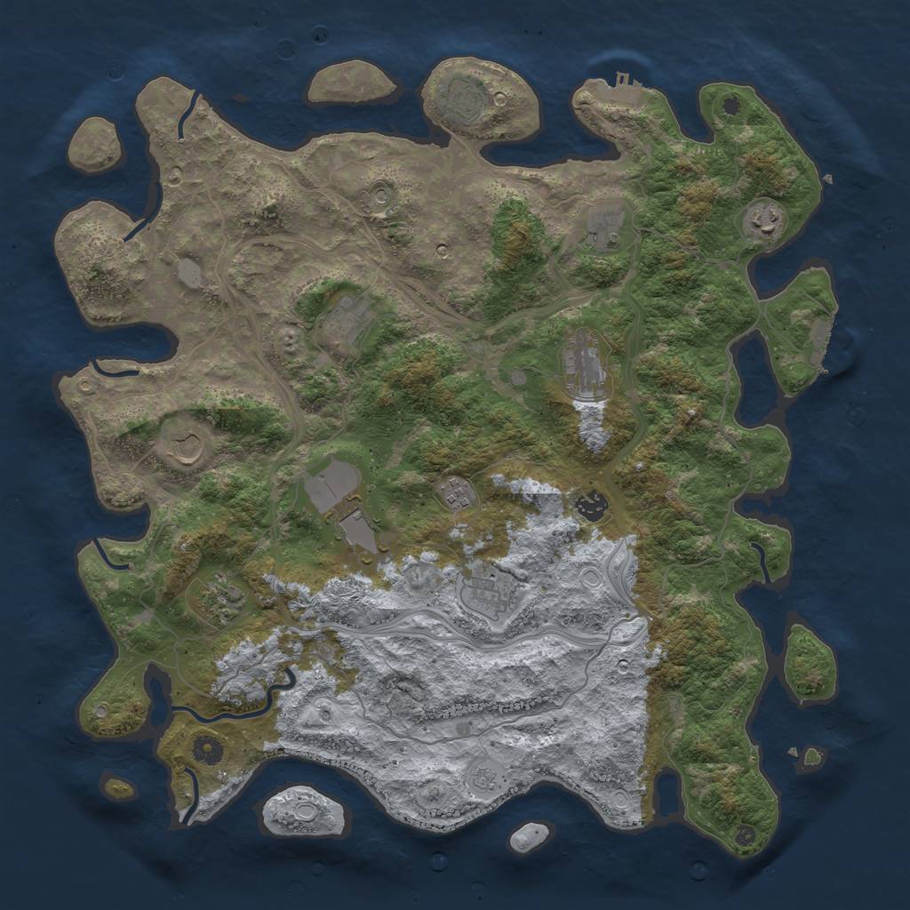 Rust Map: Procedural Map, Size: 4500, Seed: 10281, 20 Monuments