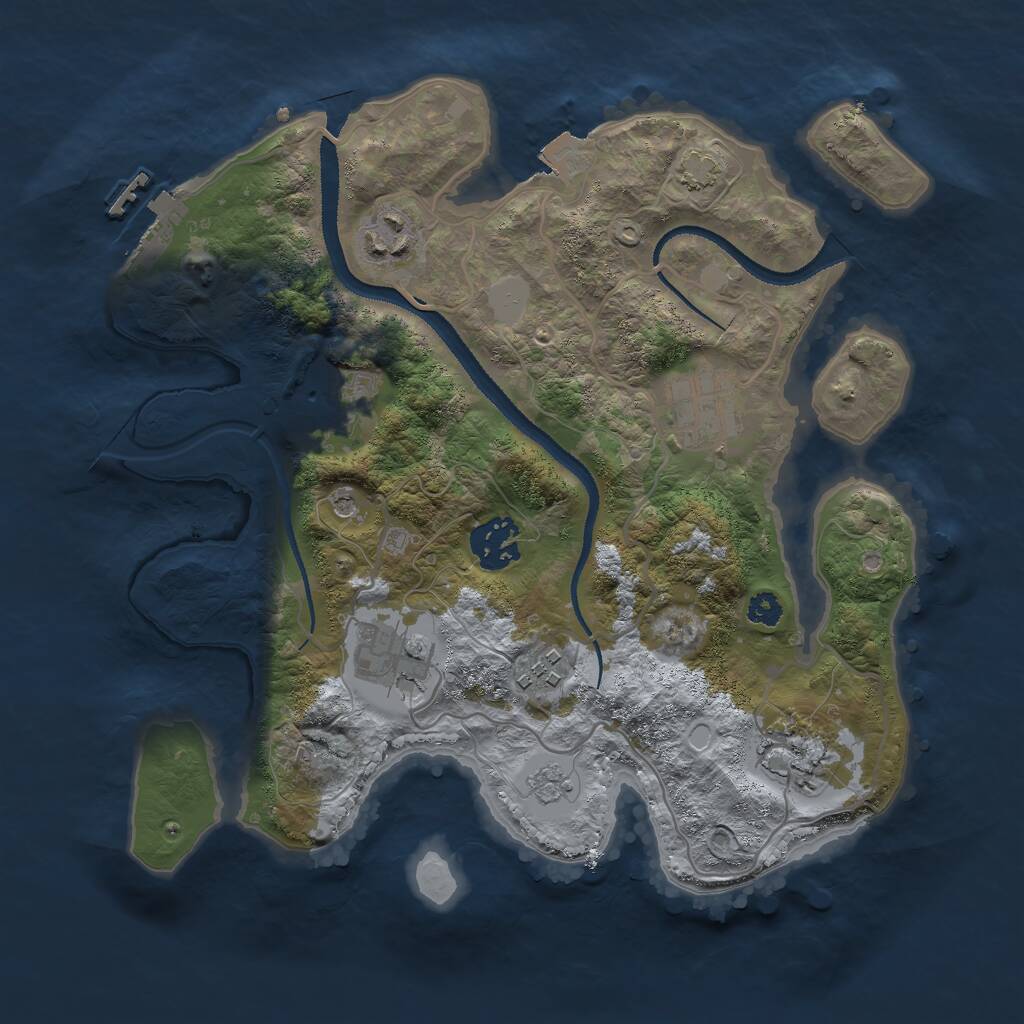 Rust Map: Procedural Map, Size: 3000, Seed: 22345234, 12 Monuments