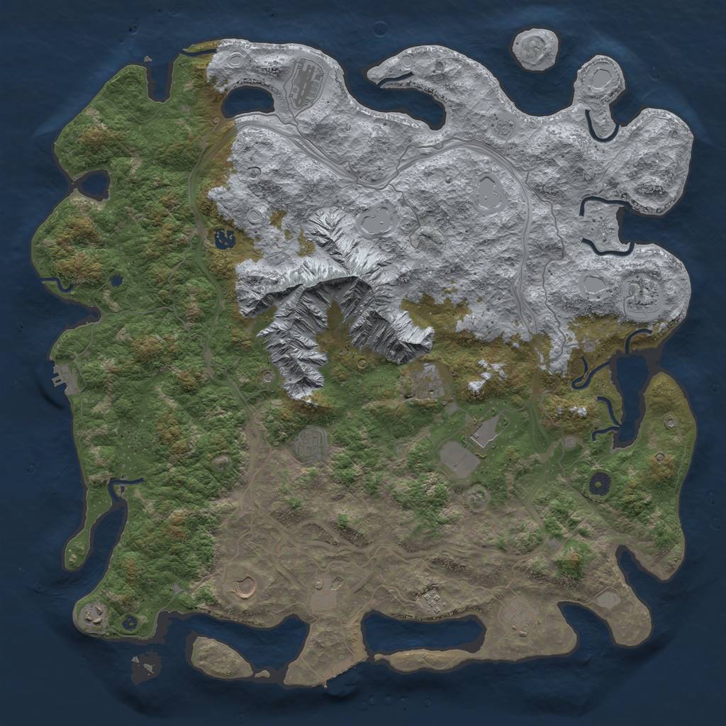 Rust Map: Procedural Map, Size: 5000, Seed: 19838, 20 Monuments