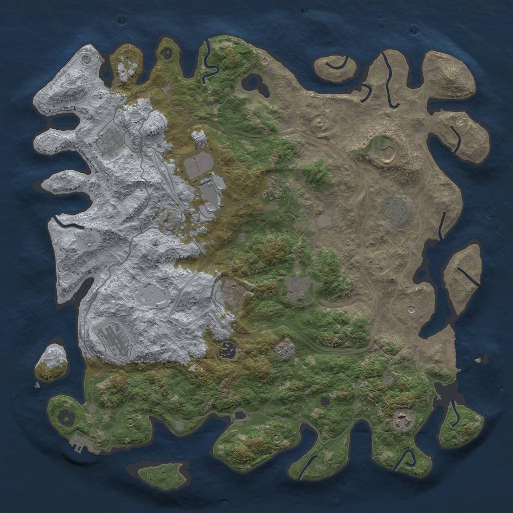 Rust Map: Procedural Map, Size: 4500, Seed: 716026301, 20 Monuments