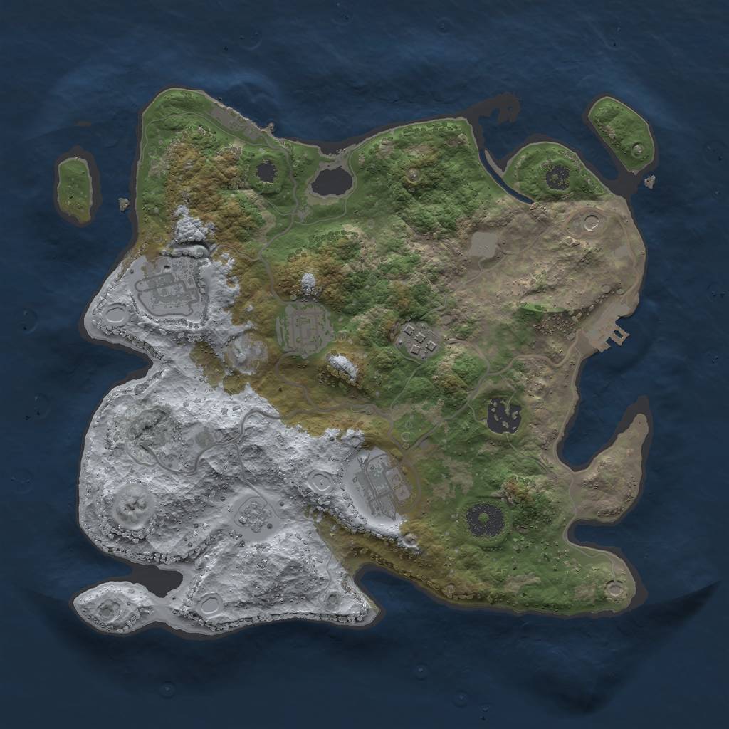 Rust Map: Procedural Map, Size: 3000, Seed: 42293738, 14 Monuments