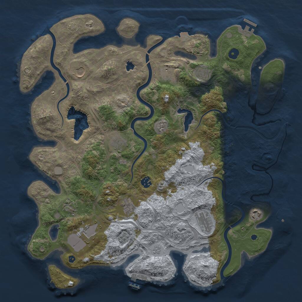 Rust Map: Procedural Map, Size: 4300, Seed: 1818963, 17 Monuments