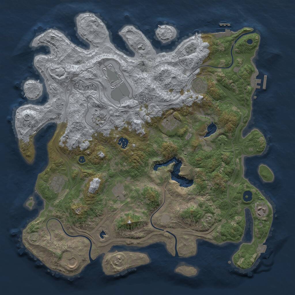 Rust Map: Procedural Map, Size: 4250, Seed: 23687, 16 Monuments