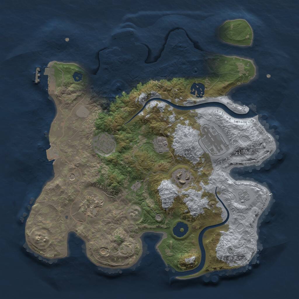 Rust Map: Procedural Map, Size: 3000, Seed: 1554996233, 12 Monuments