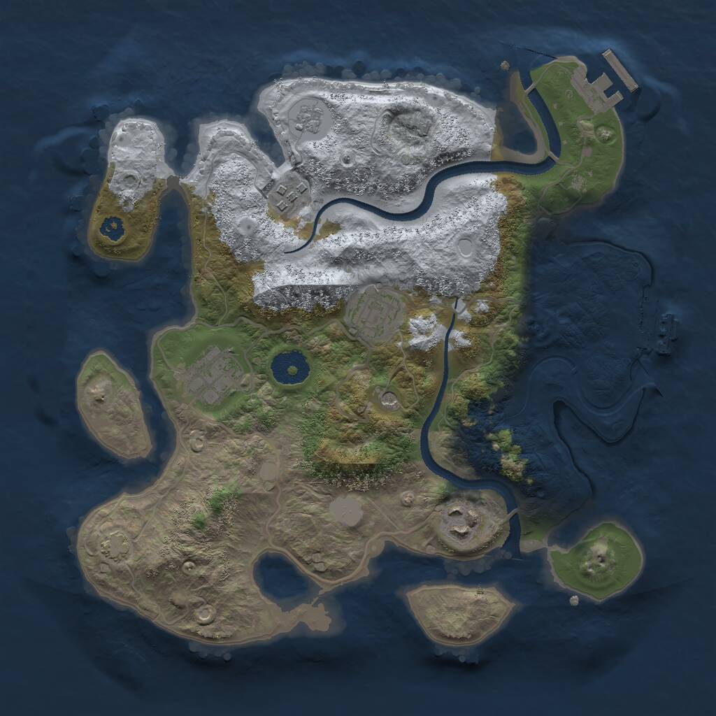 Rust Map: Procedural Map, Size: 3000, Seed: 1310, 10 Monuments