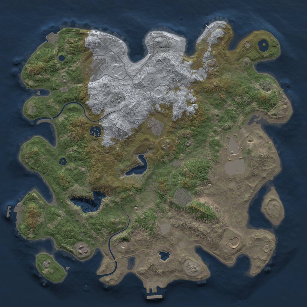 Rust Map: Procedural Map, Size: 4000, Seed: 1881947742, 15 Monuments