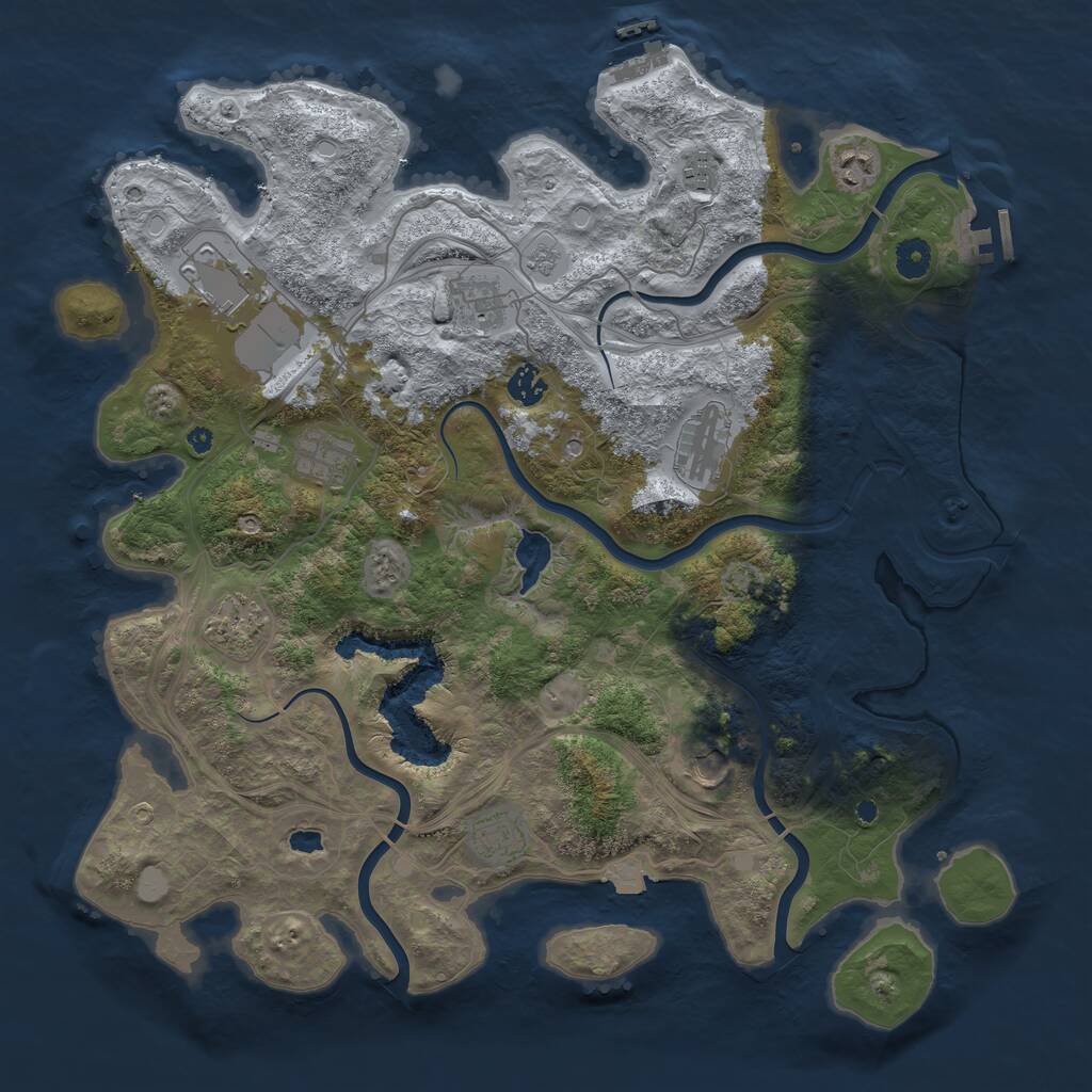 Rust Map: Procedural Map, Size: 4250, Seed: 1752989773, 16 Monuments