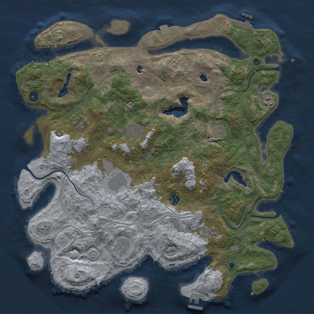 Rust Map: Procedural Map, Size: 4500, Seed: 2044994057, 15 Monuments