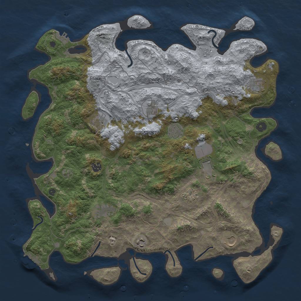 Rust Map: Procedural Map, Size: 4500, Seed: 1637940263, 18 Monuments
