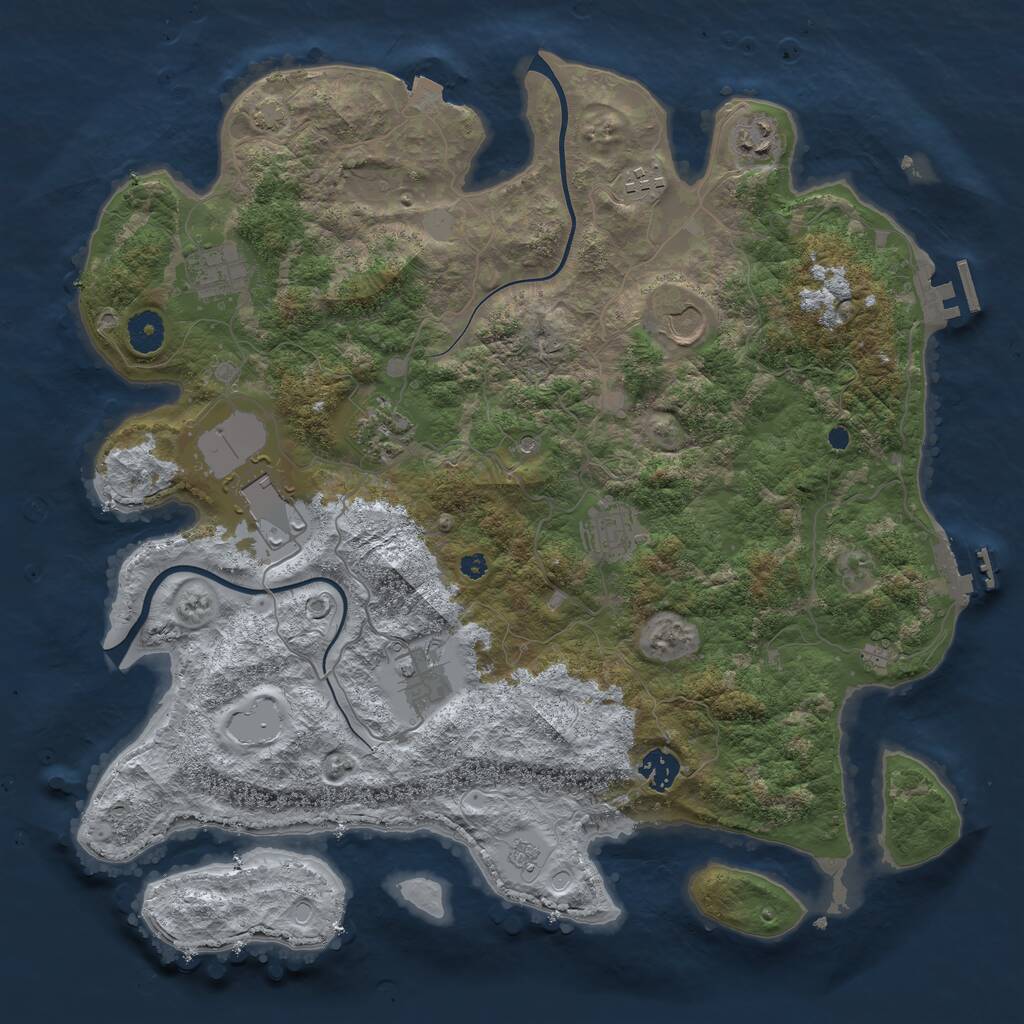 Rust Map: Procedural Map, Size: 3900, Seed: 48500, 15 Monuments