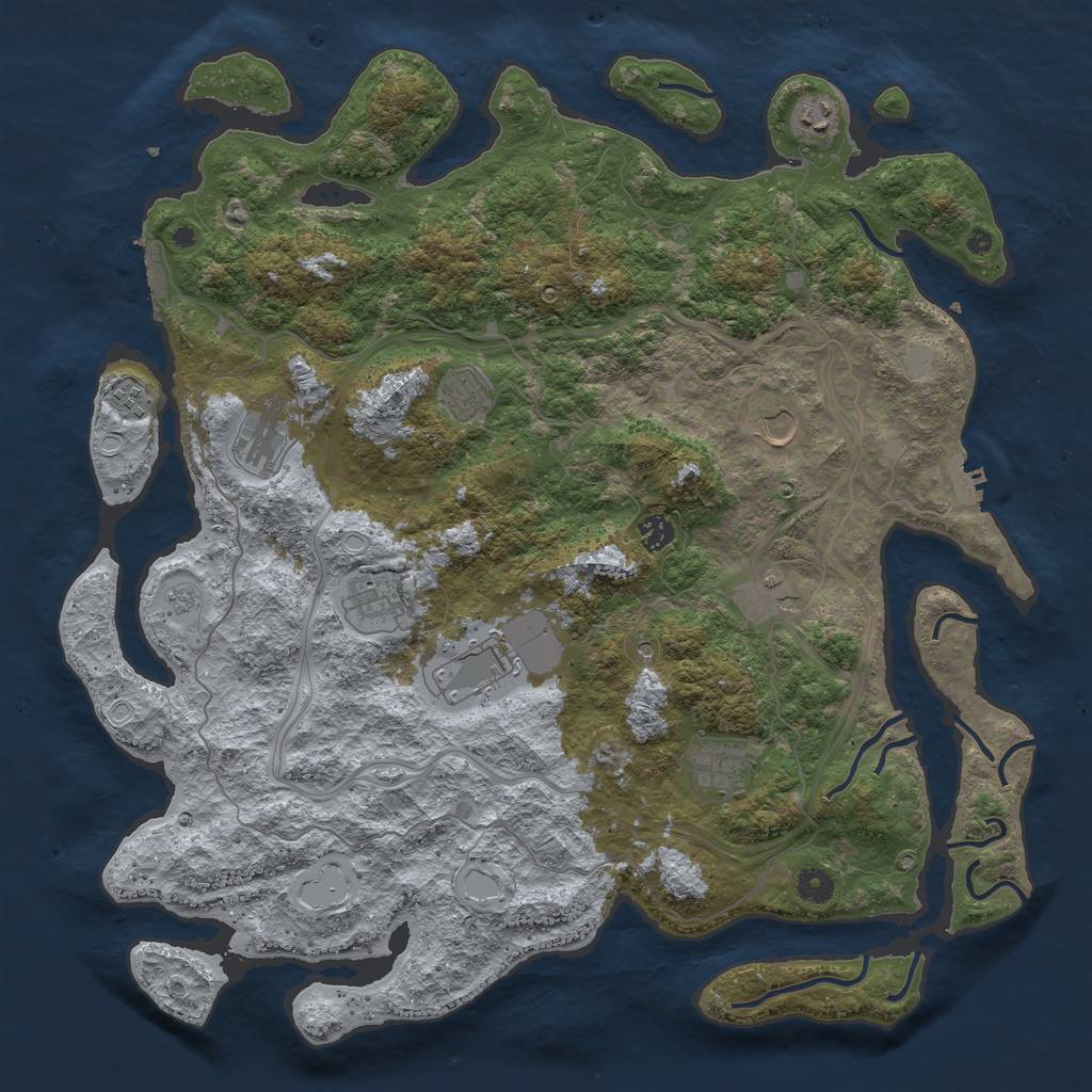 Rust Map: Procedural Map, Size: 4500, Seed: 13375065, 19 Monuments