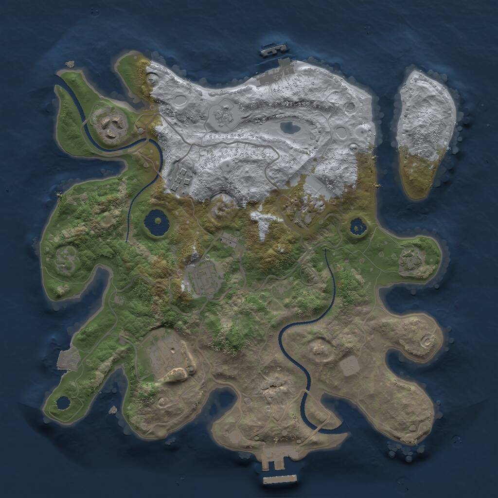 Rust Map: Procedural Map, Size: 3000, Seed: 122613190, 10 Monuments