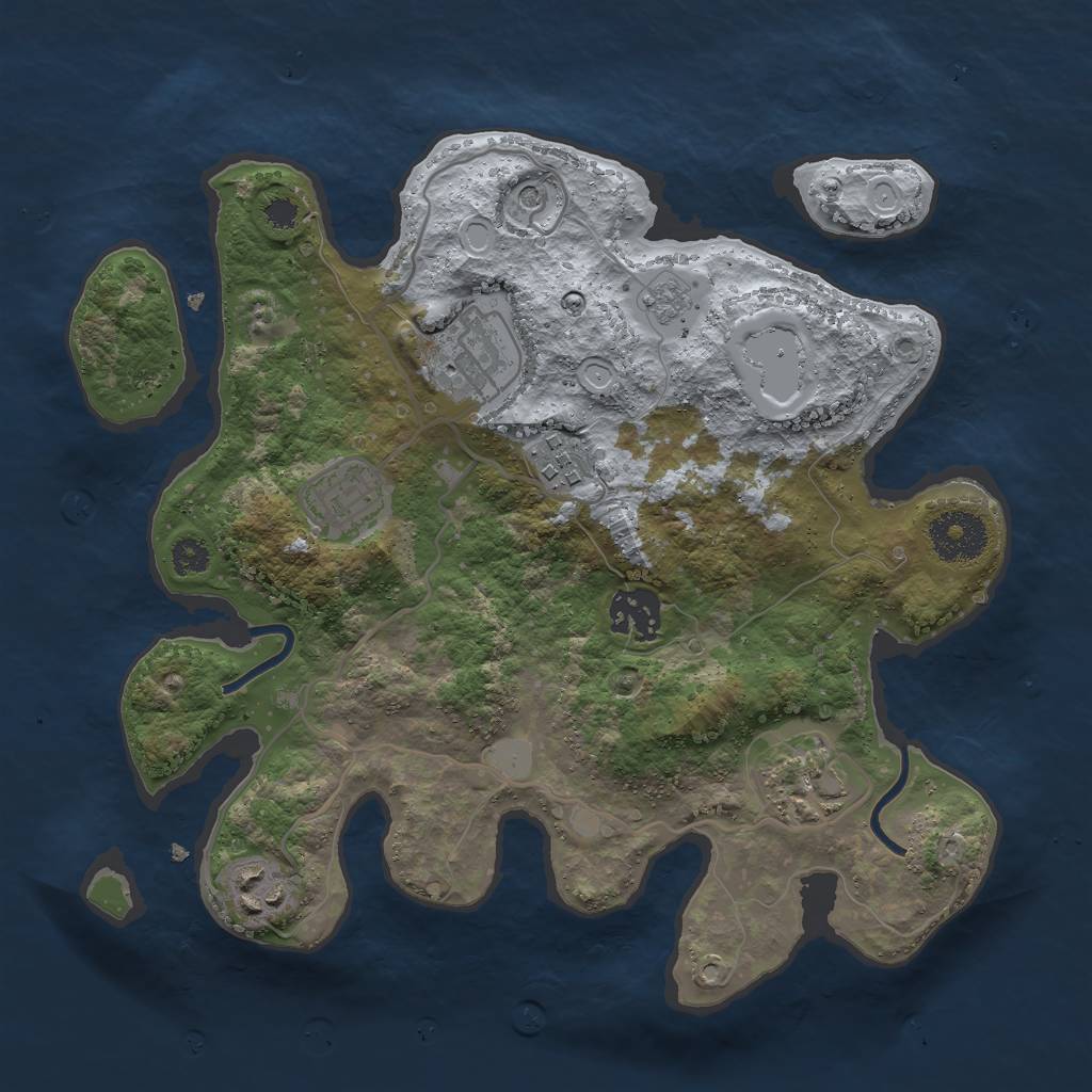 Rust Map: Procedural Map, Size: 3000, Seed: 14921, 13 Monuments