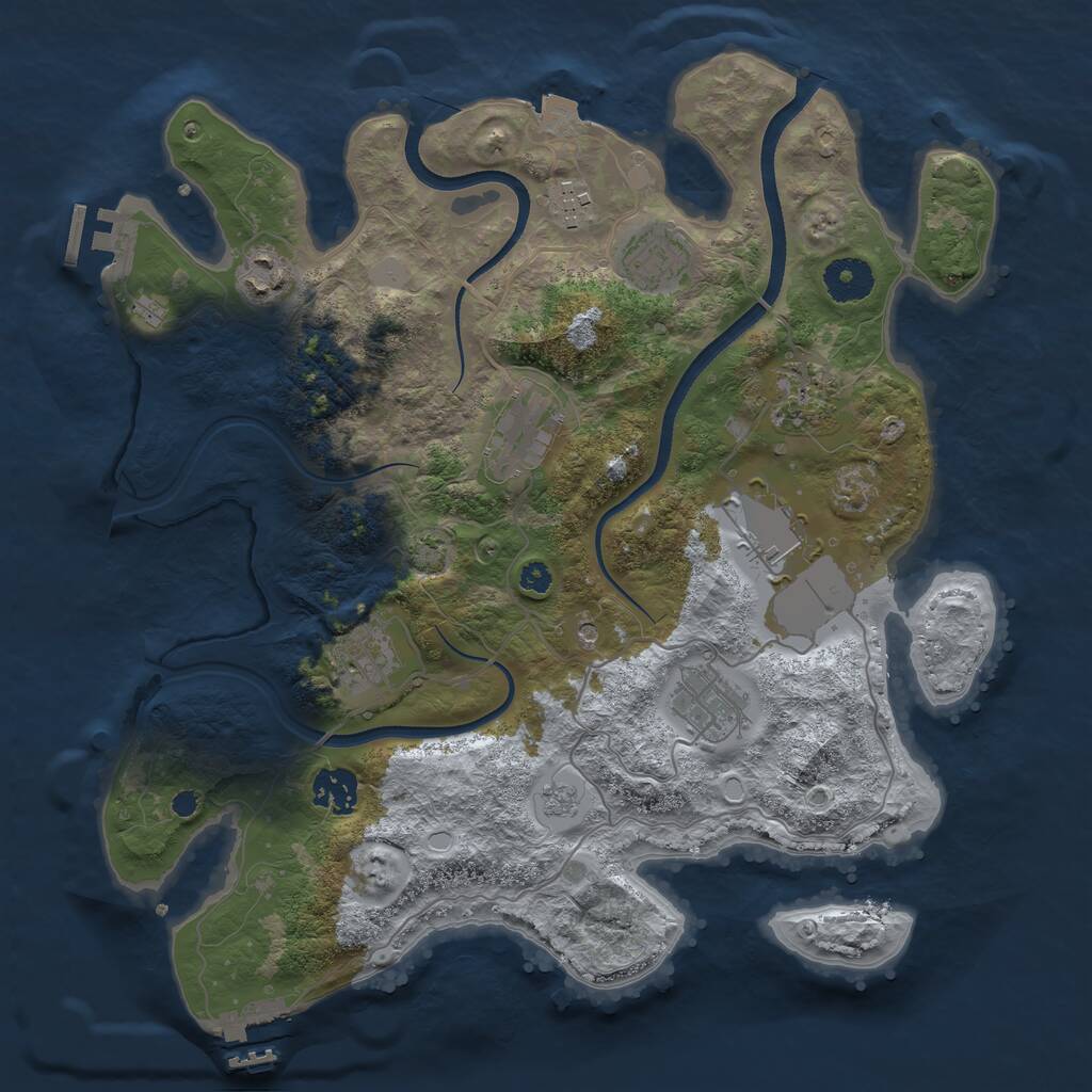 Rust Map: Procedural Map, Size: 3500, Seed: 10237029, 15 Monuments
