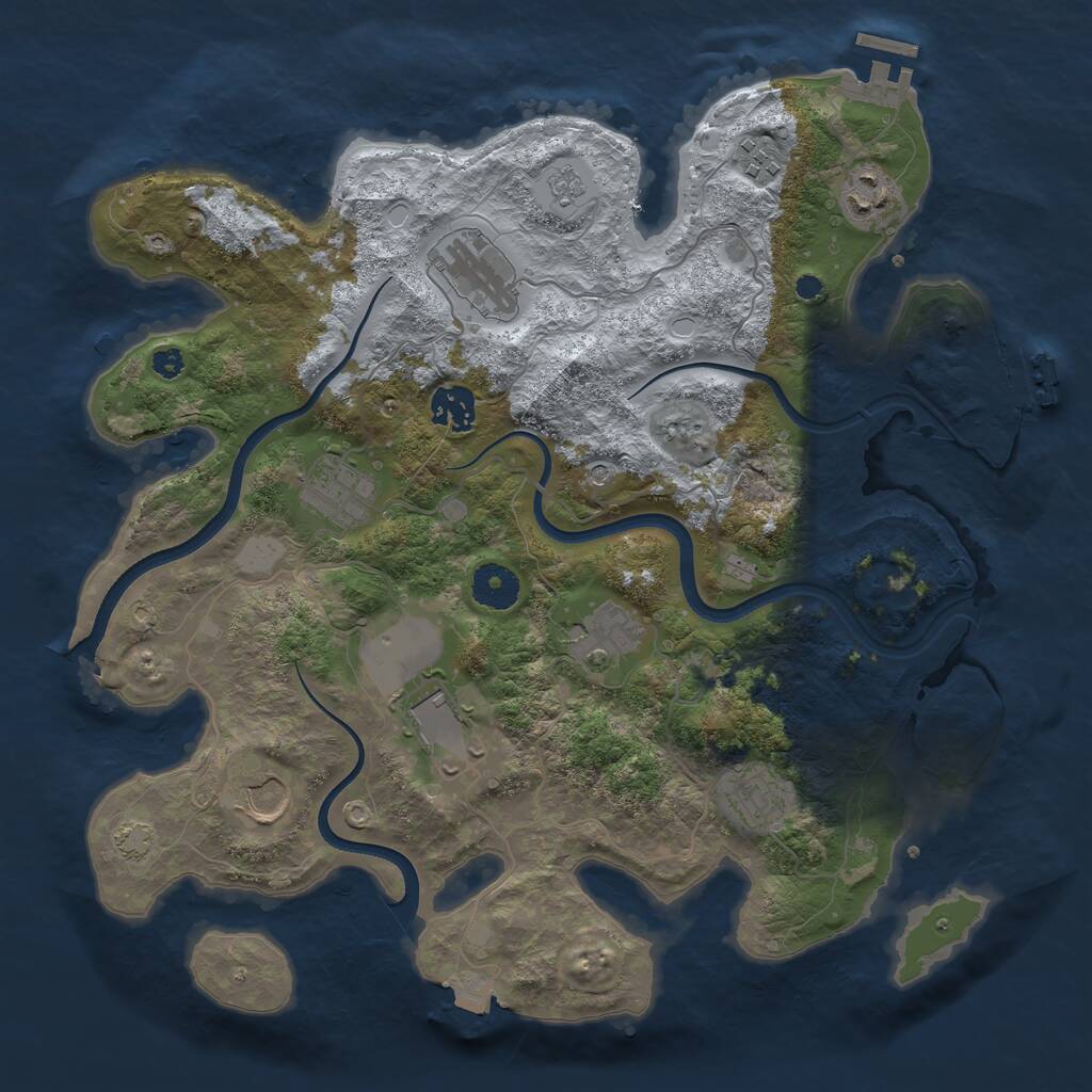 Rust Map: Procedural Map, Size: 3550, Seed: 997111, 15 Monuments