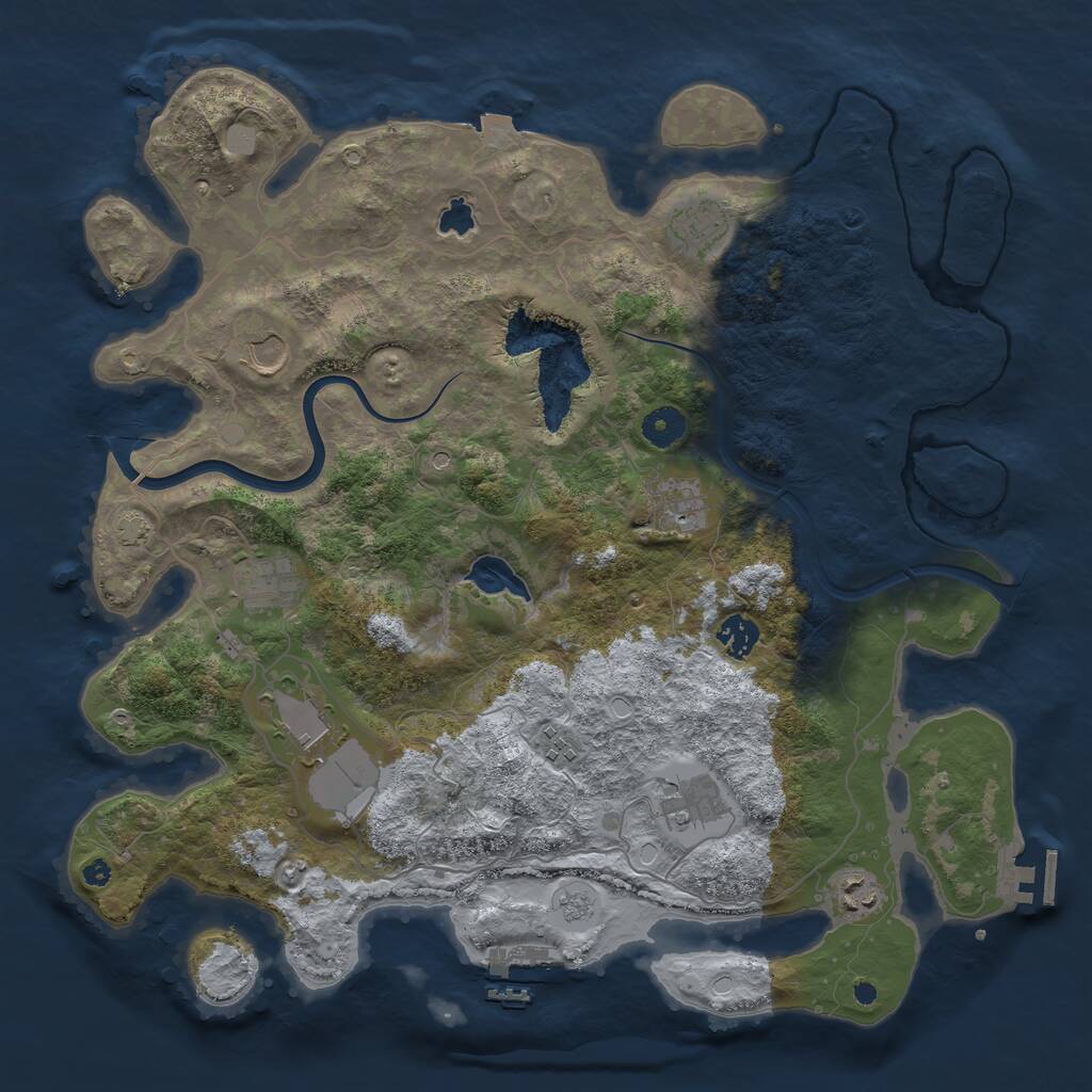 Rust Map: Procedural Map, Size: 4000, Seed: 378787, 15 Monuments