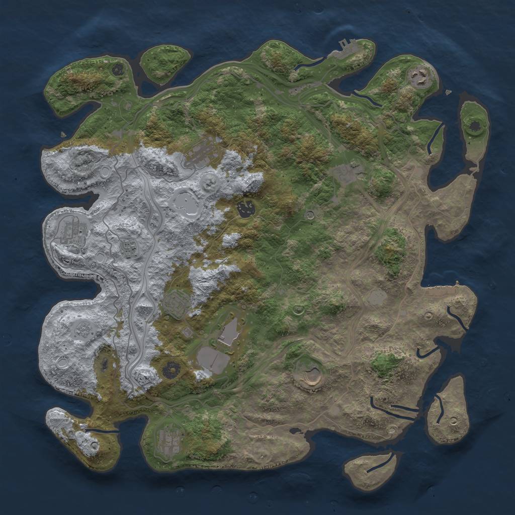 Rust Map: Procedural Map, Size: 4300, Seed: 32432423, 19 Monuments