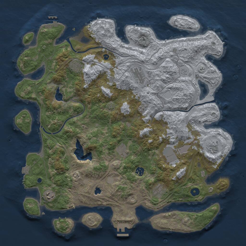 Rust Map: Procedural Map, Size: 4300, Seed: 908067420, 15 Monuments