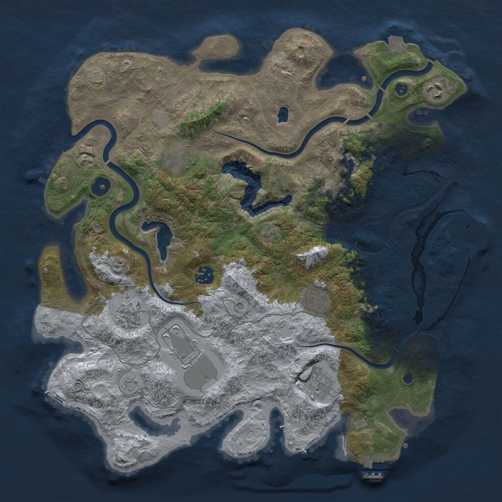 Rust Map: Procedural Map, Size: 4000, Seed: 98051, 14 Monuments