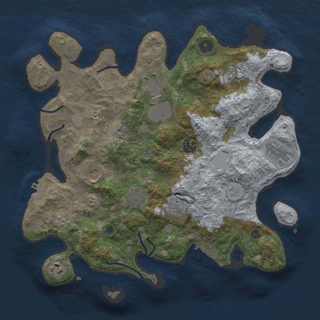Rust Map: Procedural Map, Size: 3500, Seed: 890528411, 18 Monuments