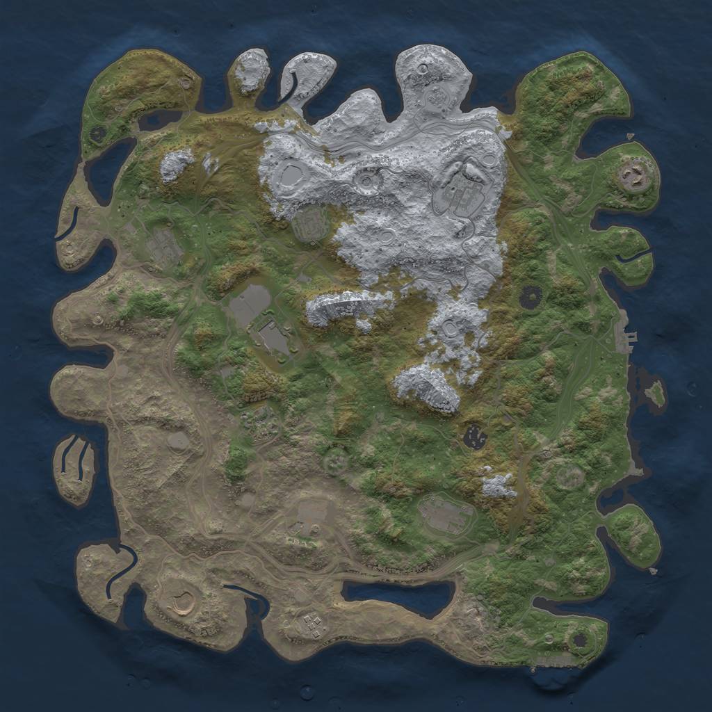 Rust Map: Procedural Map, Size: 4500, Seed: 160974, 20 Monuments