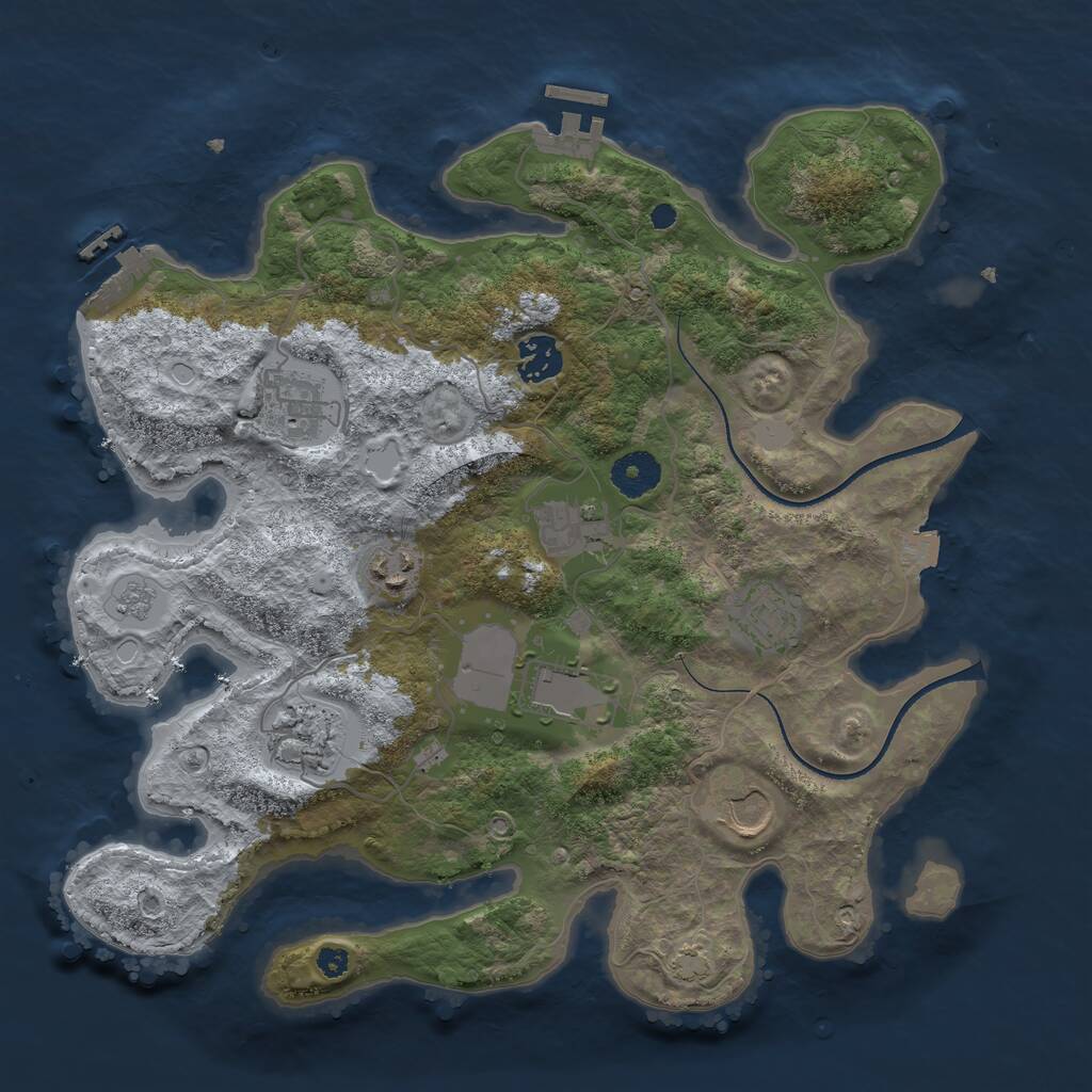 Rust Map: Procedural Map, Size: 3500, Seed: 67405013, 13 Monuments