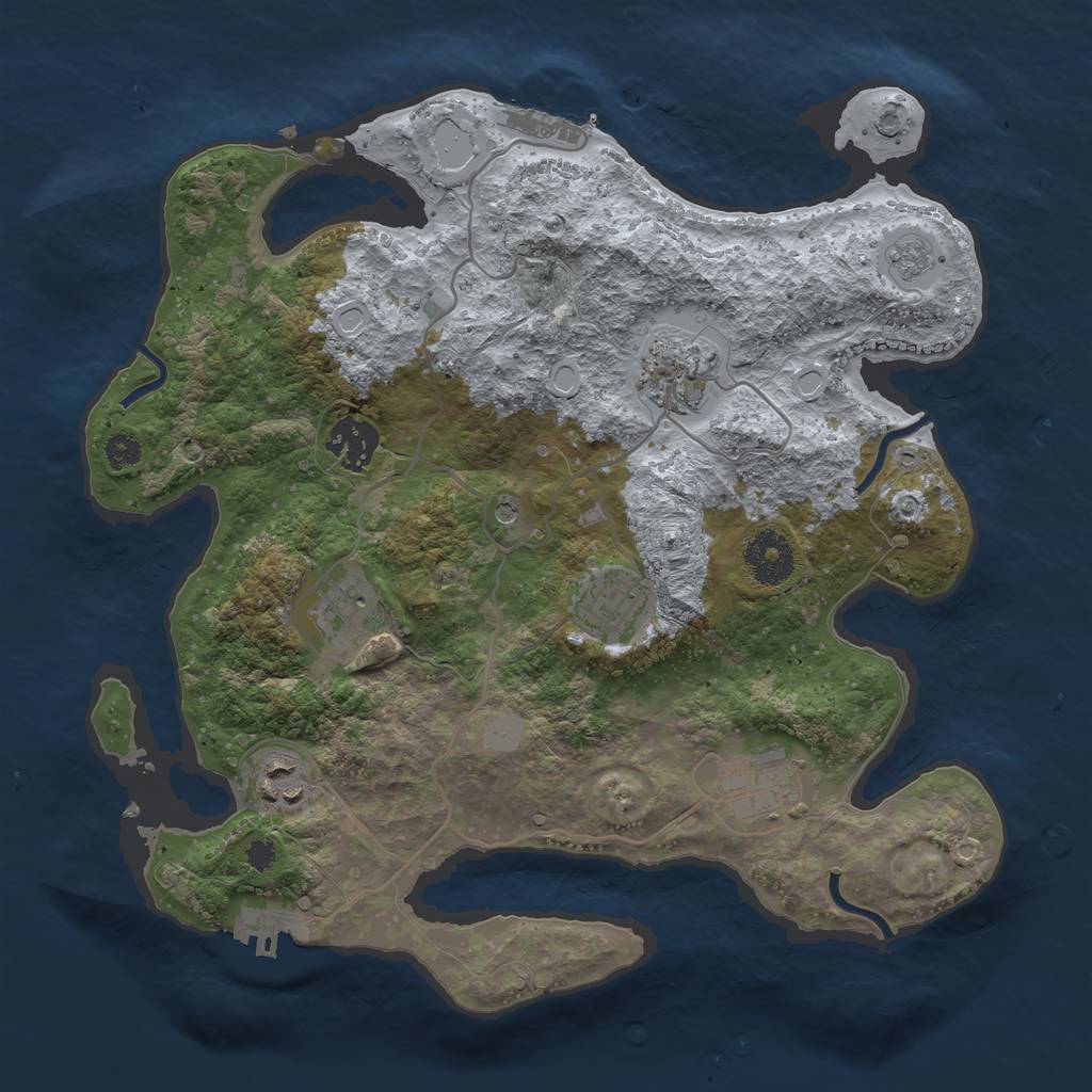 Rust Map: Procedural Map, Size: 3200, Seed: 4289, 15 Monuments