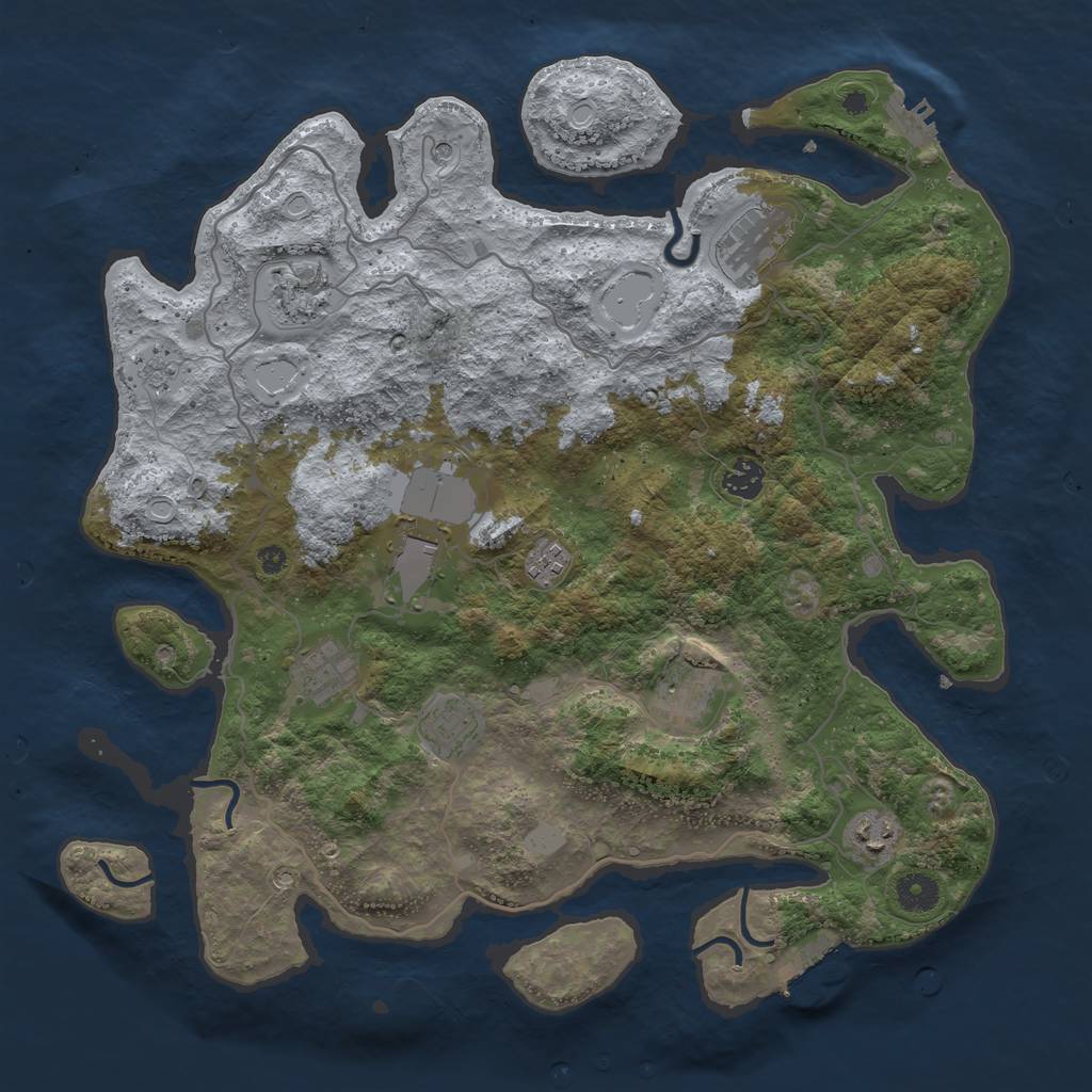 Rust Map: Procedural Map, Size: 4000, Seed: 553, 18 Monuments