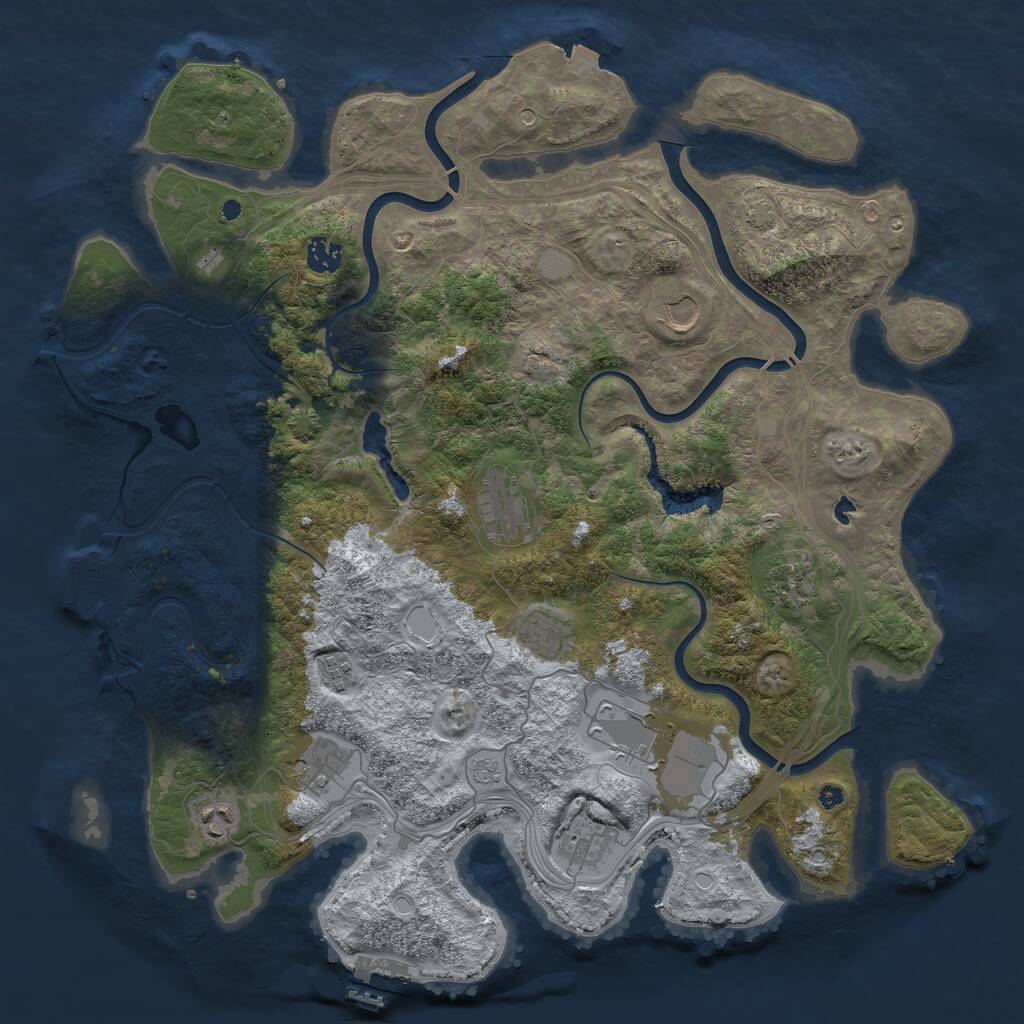 Rust Map: Procedural Map, Size: 4250, Seed: 4389823, 16 Monuments