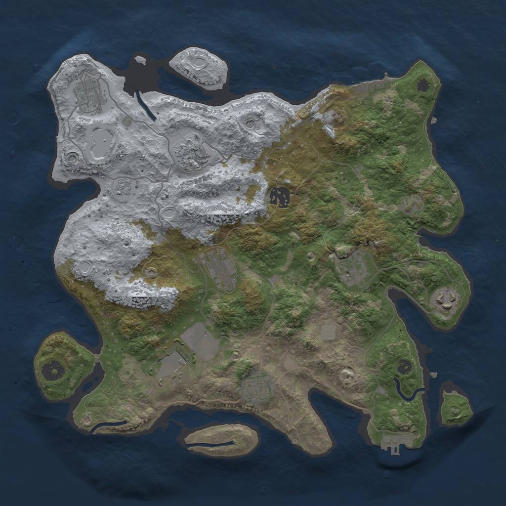 Rust Map: Procedural Map, Size: 3550, Seed: 224774, 17 Monuments