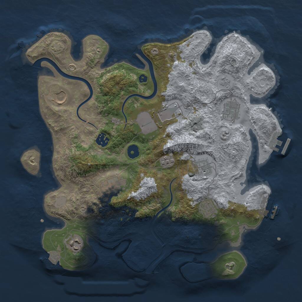 Rust Map: Procedural Map, Size: 3550, Seed: 323722, 15 Monuments