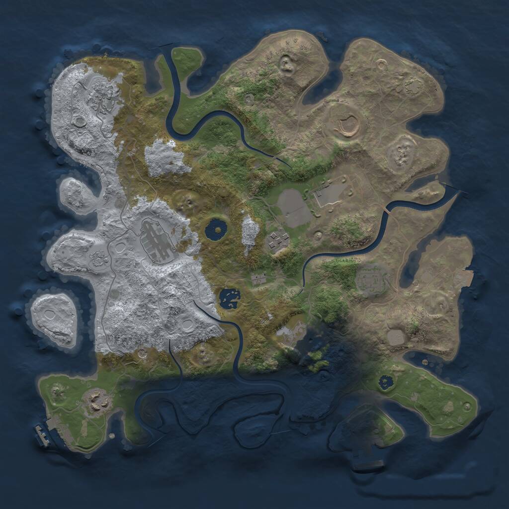 Rust Map: Procedural Map, Size: 3550, Seed: 654655, 15 Monuments
