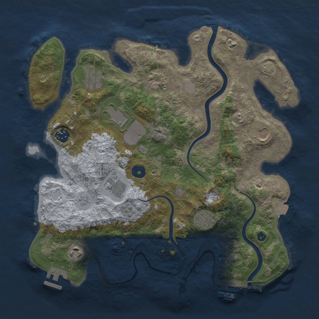 Rust Map: Procedural Map, Size: 3550, Seed: 461232, 15 Monuments