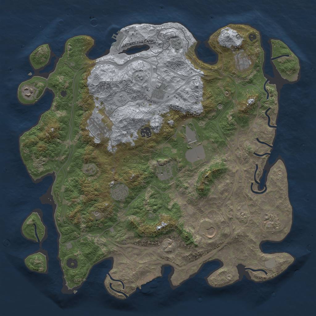 Rust Map: Procedural Map, Size: 4250, Seed: 858734816, 20 Monuments