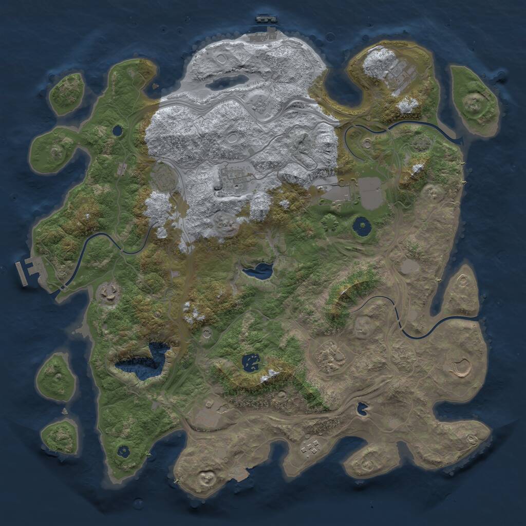 Rust Map: Procedural Map, Size: 4250, Seed: 858734816, 16 Monuments