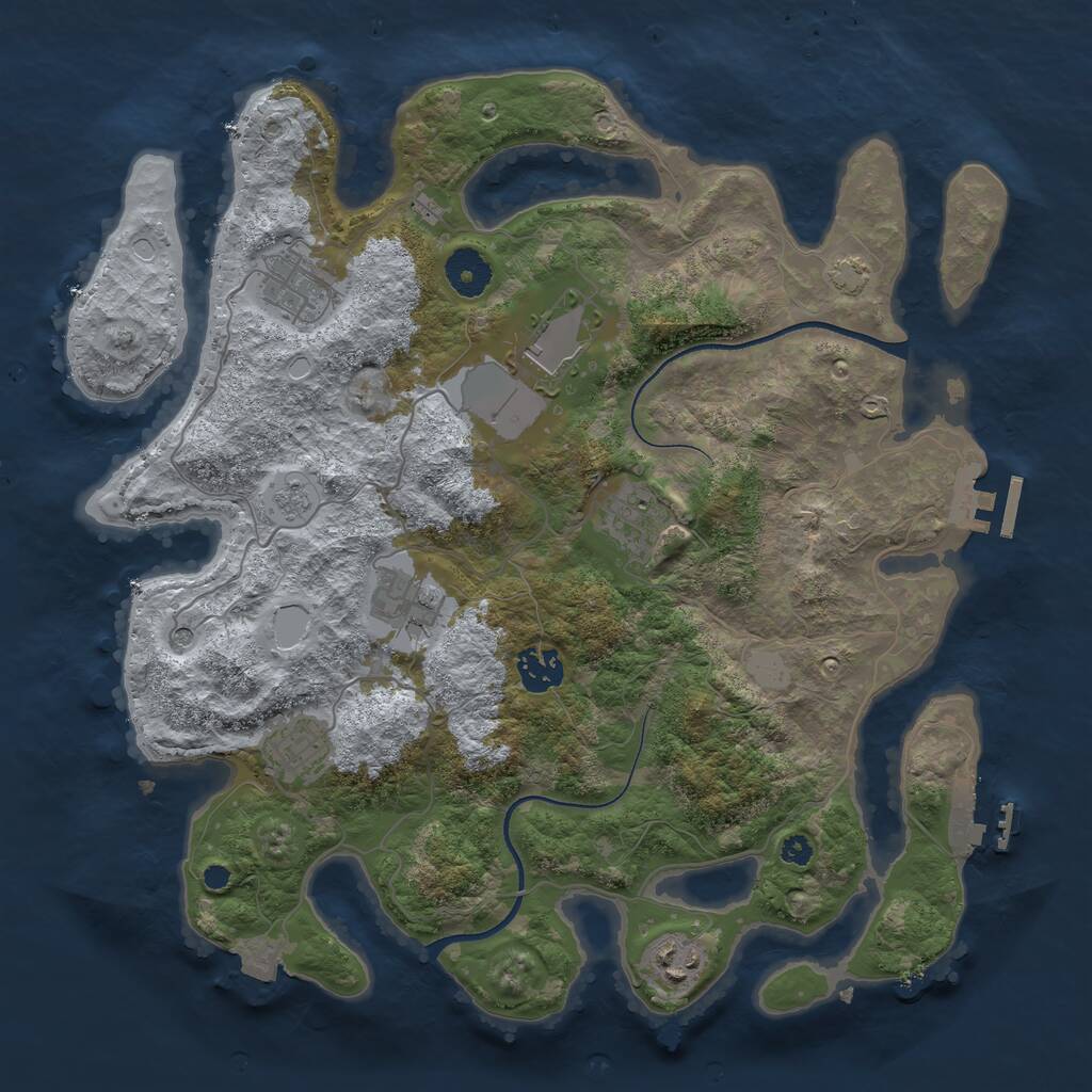 Rust Map: Procedural Map, Size: 3550, Seed: 894743, 13 Monuments