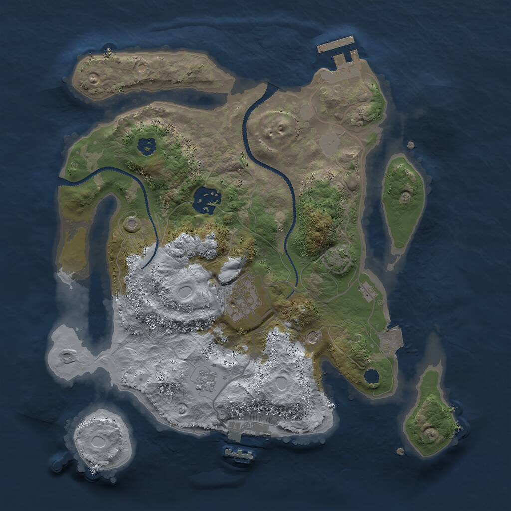 Rust Map: Procedural Map, Size: 2750, Seed: 124, 8 Monuments