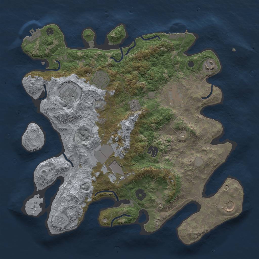 Rust Map: Procedural Map, Size: 3550, Seed: 236976, 15 Monuments
