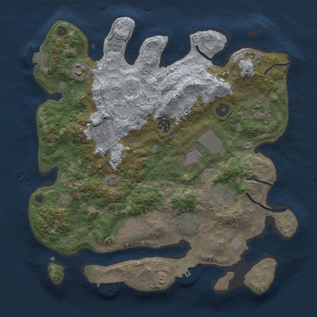 Rust Map: Procedural Map, Size: 3550, Seed: 979628, 17 Monuments