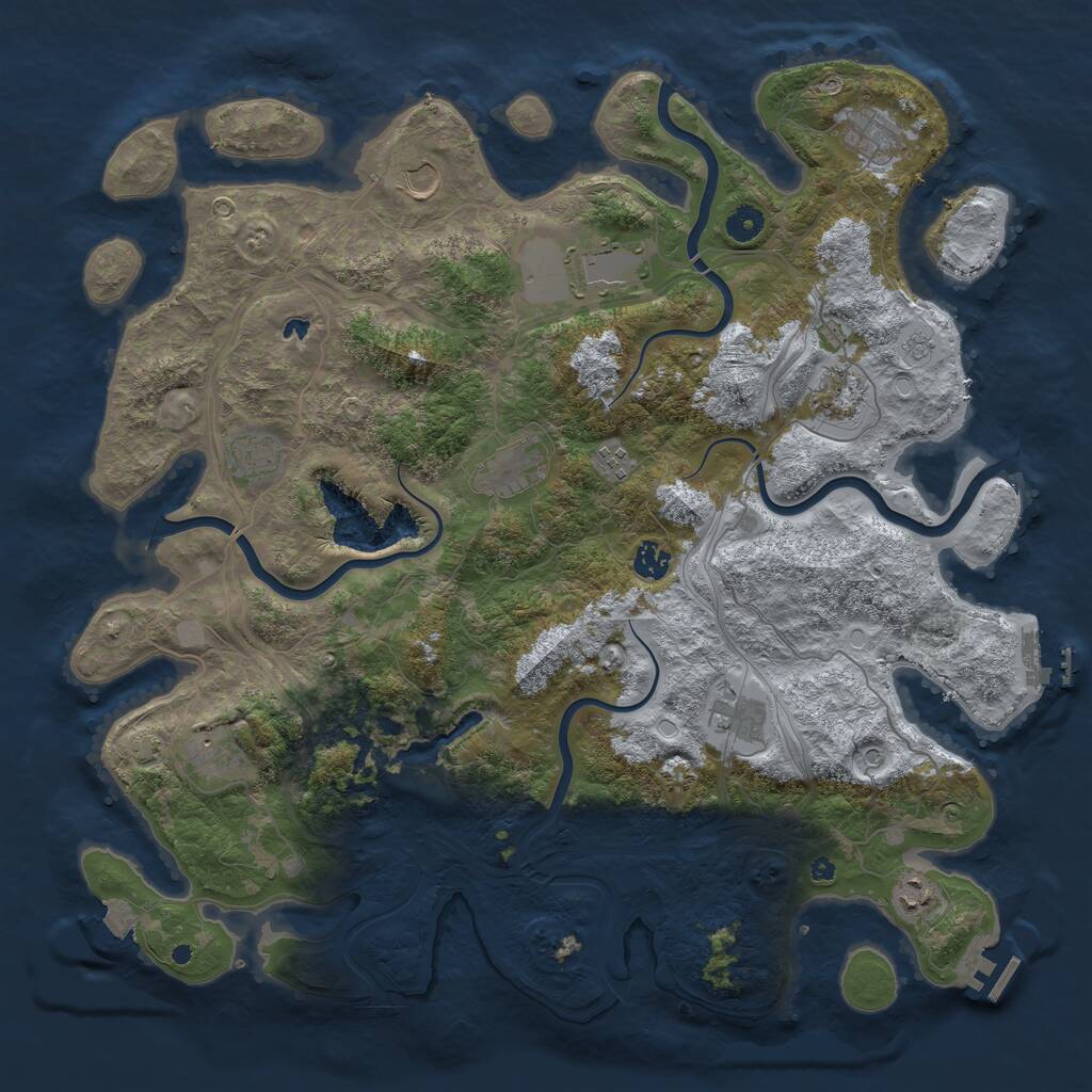 Rust Map: Procedural Map, Size: 4471, Seed: 4595, 17 Monuments