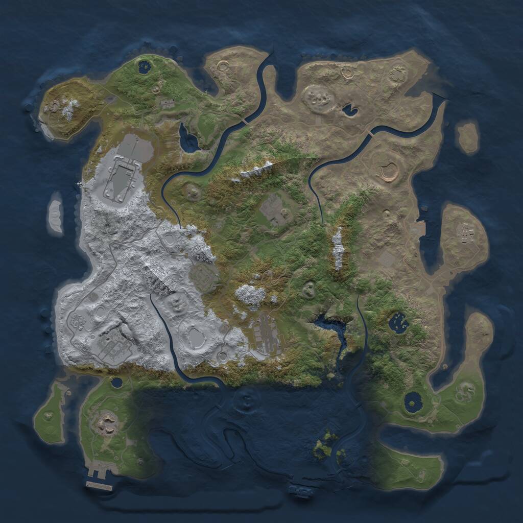Rust Map: Procedural Map, Size: 4000, Seed: 40708601, 15 Monuments