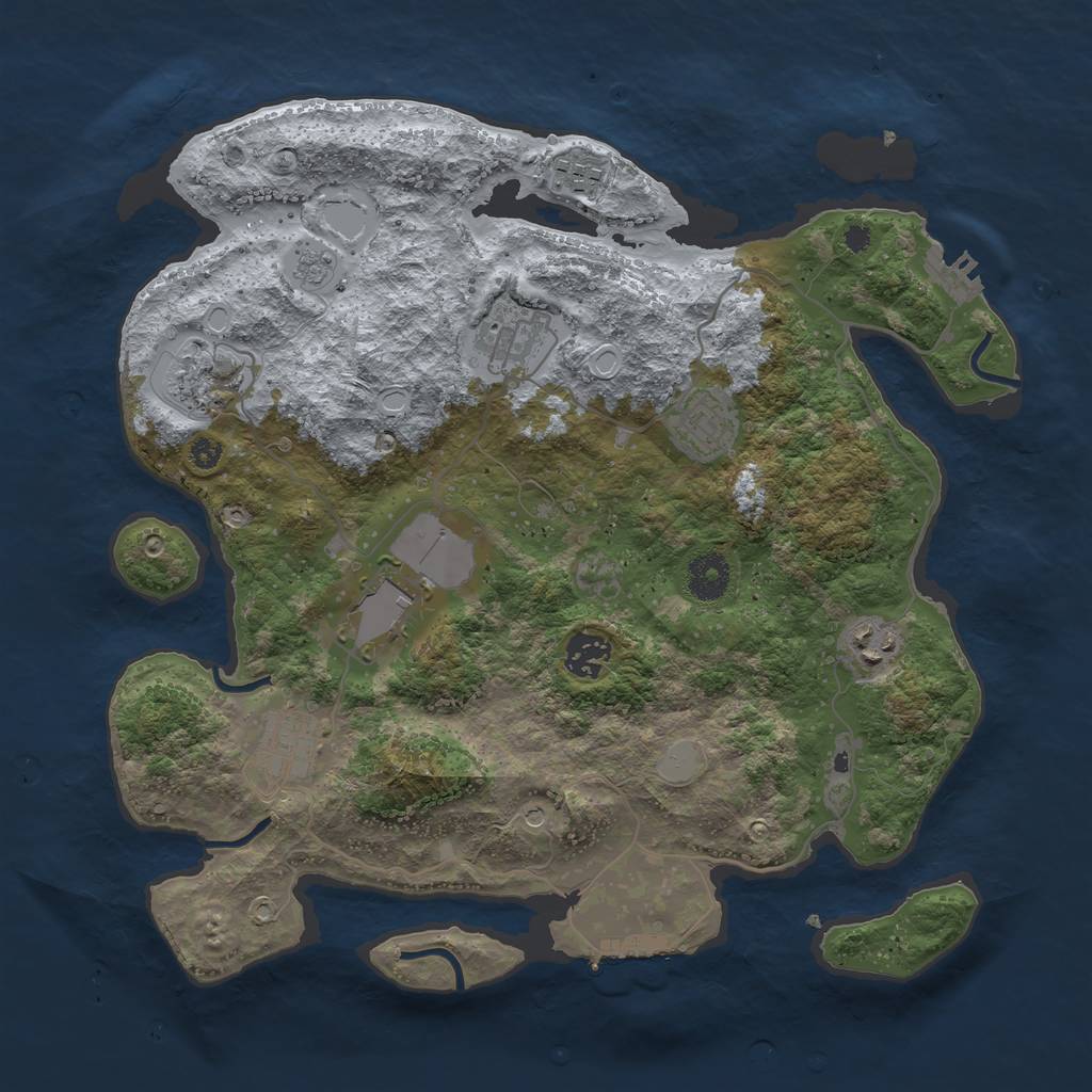 Rust Map: Procedural Map, Size: 3580, Seed: 908572, 17 Monuments