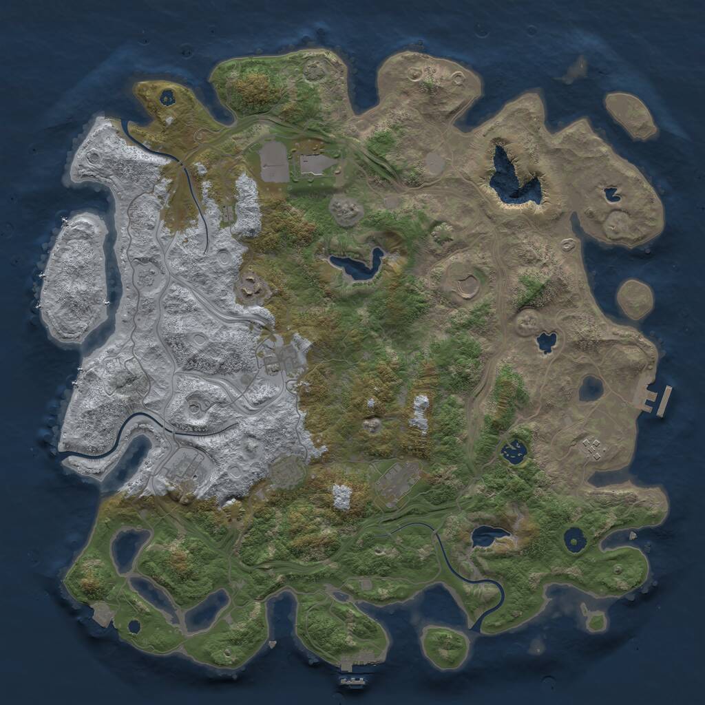 Rust Map: Procedural Map, Size: 4500, Seed: 1439601264, 15 Monuments